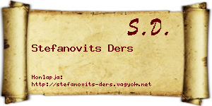 Stefanovits Ders névjegykártya